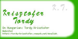 krisztofer tordy business card